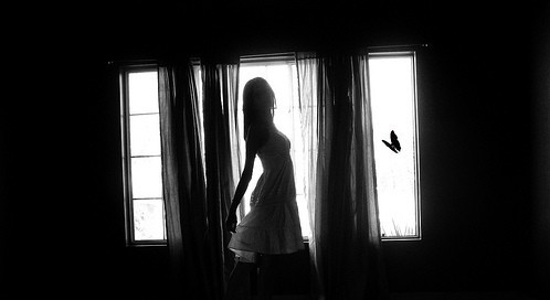 At Window (black and white) black-and-white-pt